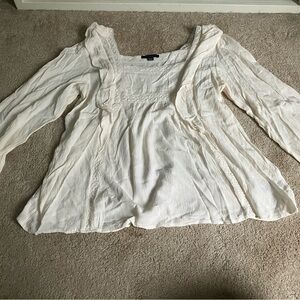 American Eagle Outfitters Square Neck Cream Blouse
